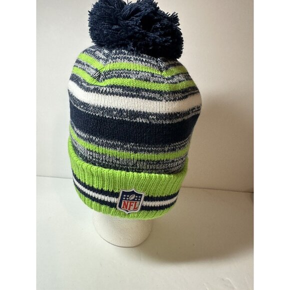 New Era Seattle Seahawks Winter Knit Hat Cap NFL Pre Owned Excellent Condition. - Picture 6 of 7
